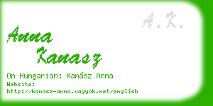 anna kanasz business card